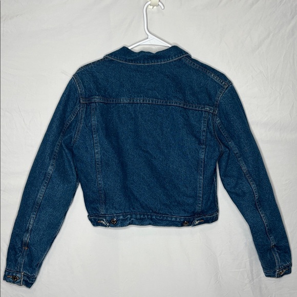 Vintage 90’s J. Crew Quilted Plaid Lining Denim Trucker Jacket Giant Tag Era - Picture 6 of 12